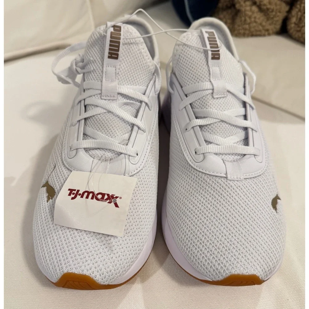 Puma Softride Womens White Gold Athletic Running Shoes Sneakers‎ Size 8.5